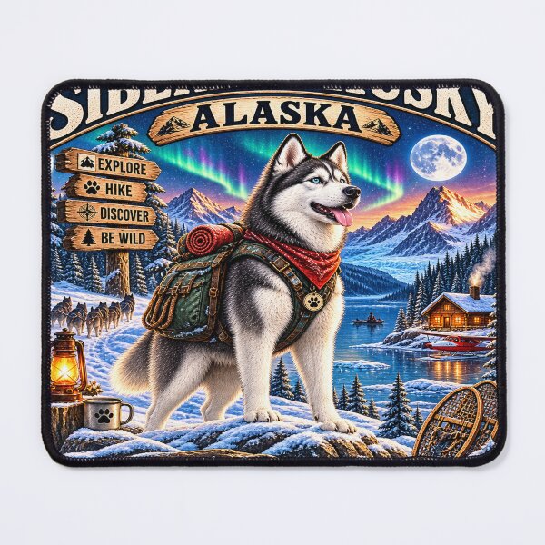 Item preview, Siberian Husky Alaska Northern Lights Winter Adventure Dog designed and sold by TeeVibeHaus.