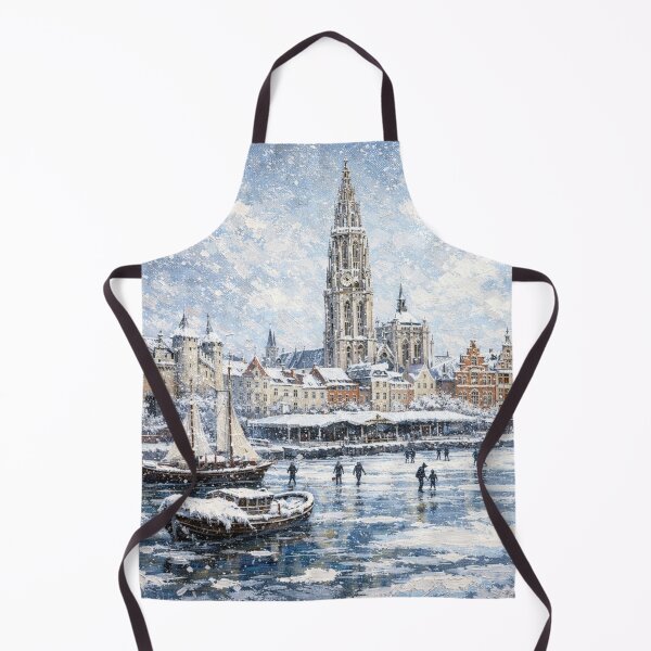 Item preview, Antwerp in Belgium painting – A Winter Scene in This Beautiful European City. designed and sold by GalleryKauffeld.