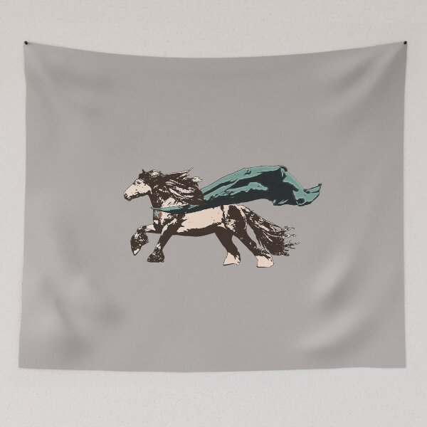 Item preview, My Favorite Hero - Sepia-Toned Horse Wearing Superhero Cape designed and sold by LittleMissTyne.