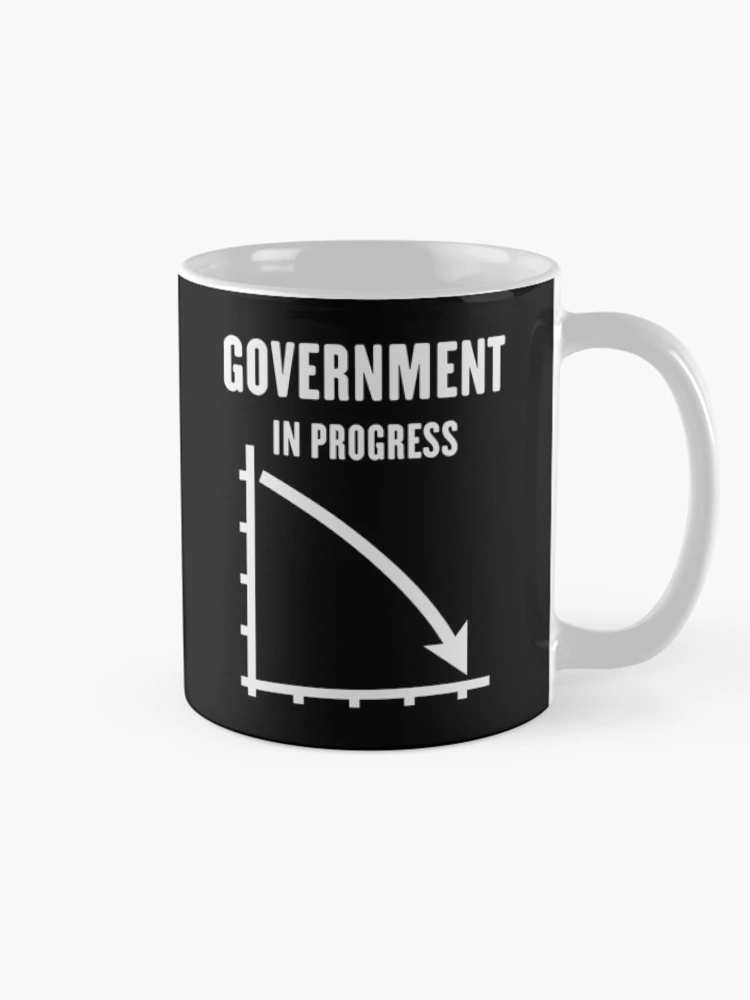 Thumbnail 3 of 6, Coffee Mug, Government In Progress (Politics / Policy / White) designed and sold by Roderix.