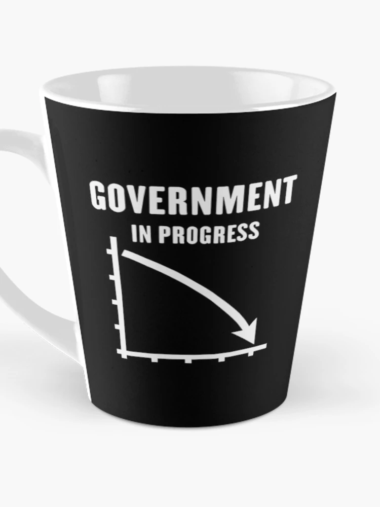 Thumbnail 3 of 4, Coffee Mug, Government In Progress (Politics / Policy / White) designed and sold by Roderix.