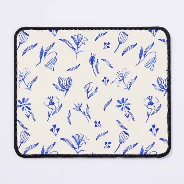 Item preview, Cobalt Blue Ceramic Flowers in Watercolor designed and sold by ElizabethCoelho.