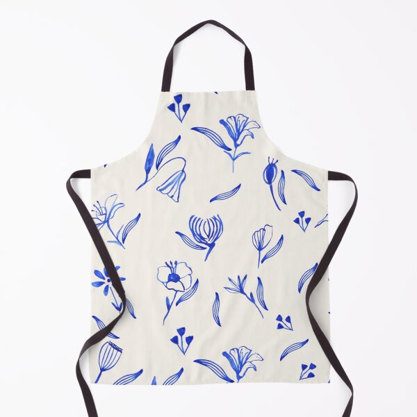 Item preview, Cobalt Blue Ceramic Flowers in Watercolor designed and sold by ElizabethCoelho.