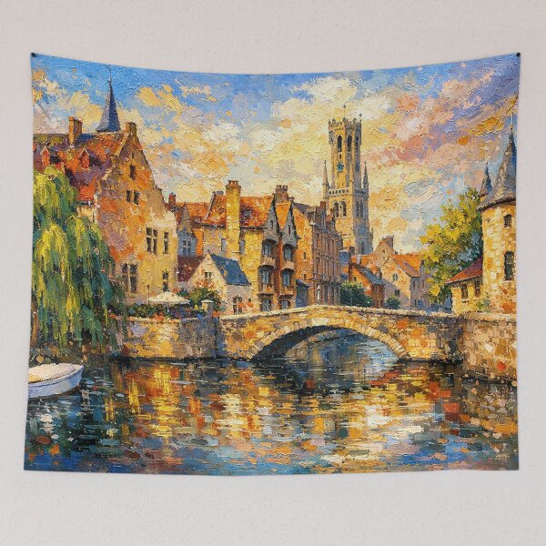 Item preview, A painting of Bruges, Belgium – A Beautiful City in Europe. designed and sold by GalleryKauffeld.
