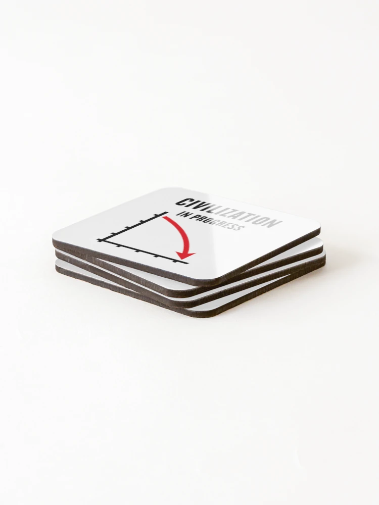 Thumbnail 4 of 5, Coasters (Set of 4), Civilization In Progress (No Future / POS Red 2C) designed and sold by Roderix.