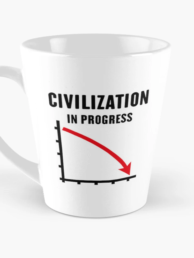 Thumbnail 3 of 4, Coffee Mug, Civilization In Progress (No Future / POS Red 2C) designed and sold by Roderix.