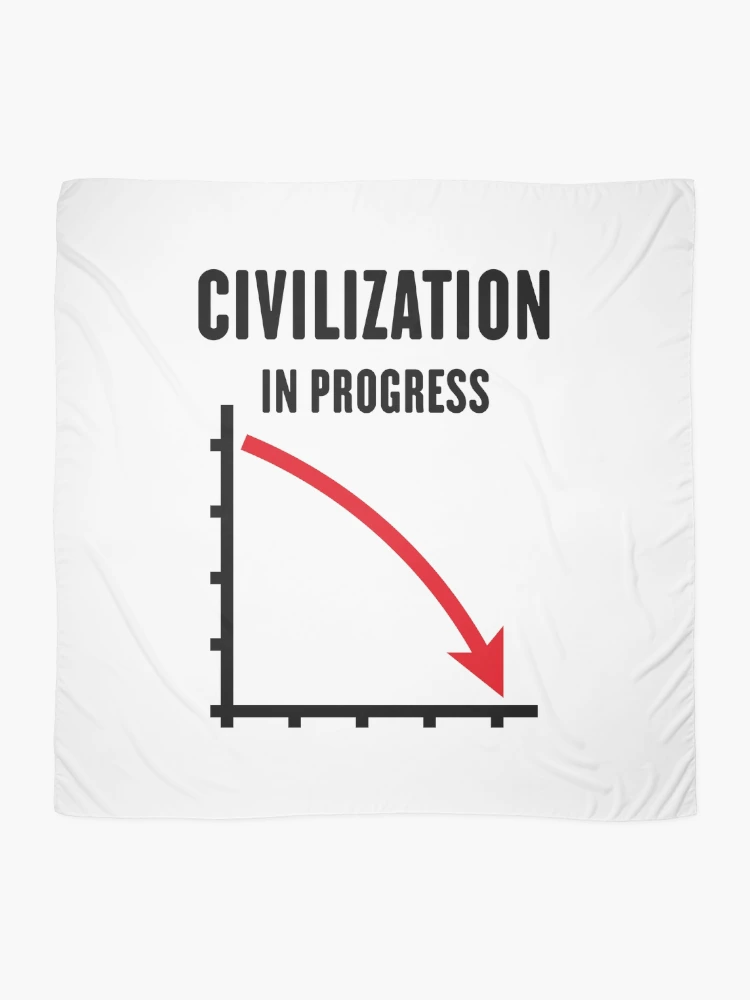 Thumbnail 2 of 3, Scarf, Civilization In Progress (No Future / POS Red 2C) designed and sold by Roderix.