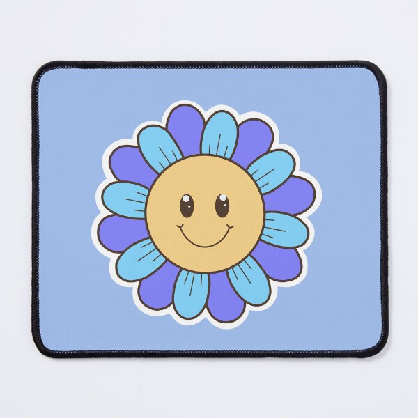 Item preview, Cute Blue Smiley Daisy Retro Kawaii Flower designed and sold by SolutionsArt.