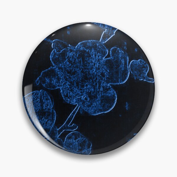 Aperçu de l'œuvre Fleurs de cerisier bleu néon – Art botanique sombre | Collection Chromatique créée et vendue par BatNature.