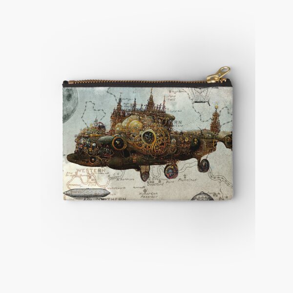 Item preview, London steampunk style with amazing flying zeppelin designed and sold by SeoulInkSoul.