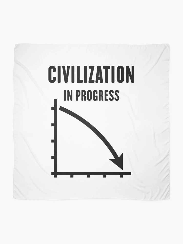 Thumbnail 2 of 3, Scarf, Civilization In Progress (No Future / Black) designed and sold by Roderix.