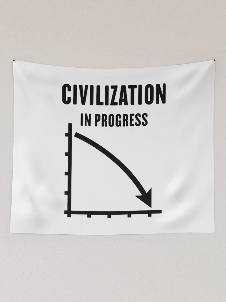 Thumbnail 2 of 3, Tapestry, Civilization In Progress (No Future / Black) designed and sold by Roderix.