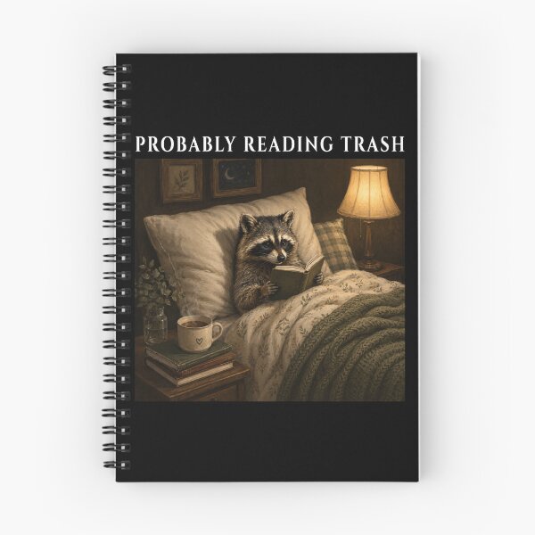 Item preview, Reading Trash Raccoon Shirt Funny Smut Reader Book Lover Spicy Bookish Tee designed and sold by LessIsLoud.