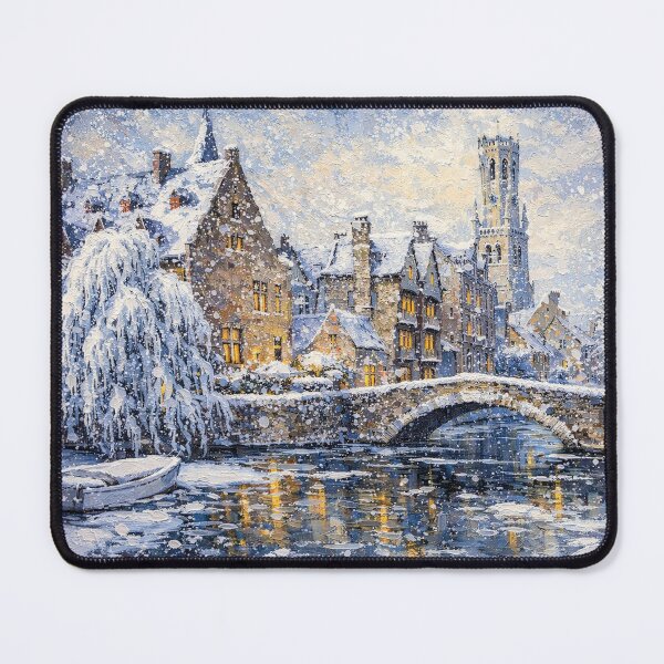Item preview, Bruges in Belgium painting – A Winter Scene in This Beautiful European City. designed and sold by GalleryKauffeld.