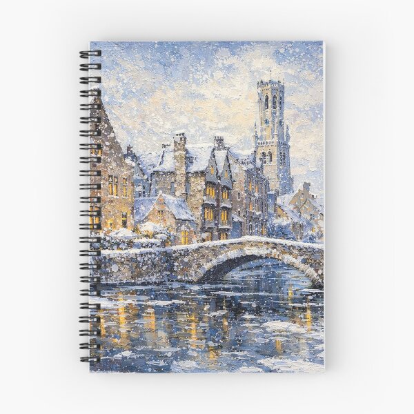 Item preview, Bruges in Belgium painting – A Winter Scene in This Beautiful European City. designed and sold by GalleryKauffeld.