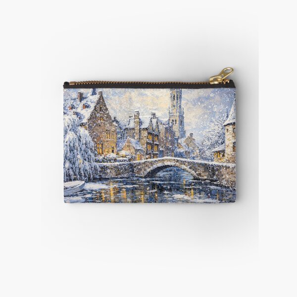 Item preview, Bruges in Belgium painting – A Winter Scene in This Beautiful European City. designed and sold by GalleryKauffeld.