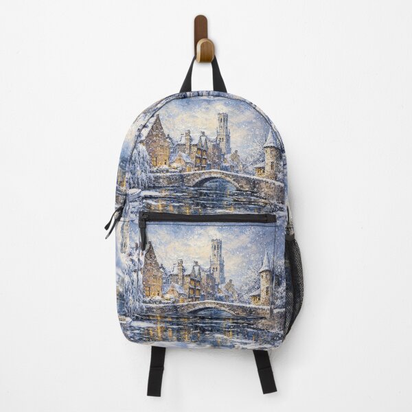 Item preview, Bruges in Belgium painting – A Winter Scene in This Beautiful European City. designed and sold by GalleryKauffeld.