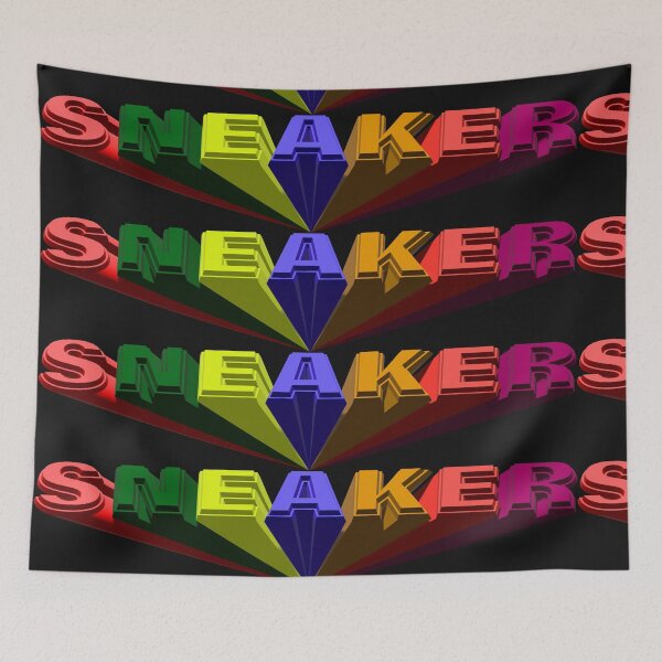 Item preview, Colorful 3D Sneaker Text with Rainbow Shadows designed and sold by Donlaporn.