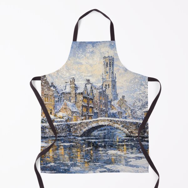Item preview, Bruges in Belgium painting – A Winter Scene in This Beautiful European City. designed and sold by GalleryKauffeld.