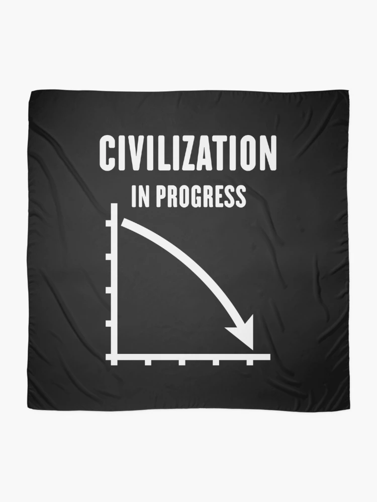 Thumbnail 2 of 3, Scarf, Civilization In Progress (No Future / White) designed and sold by Roderix.