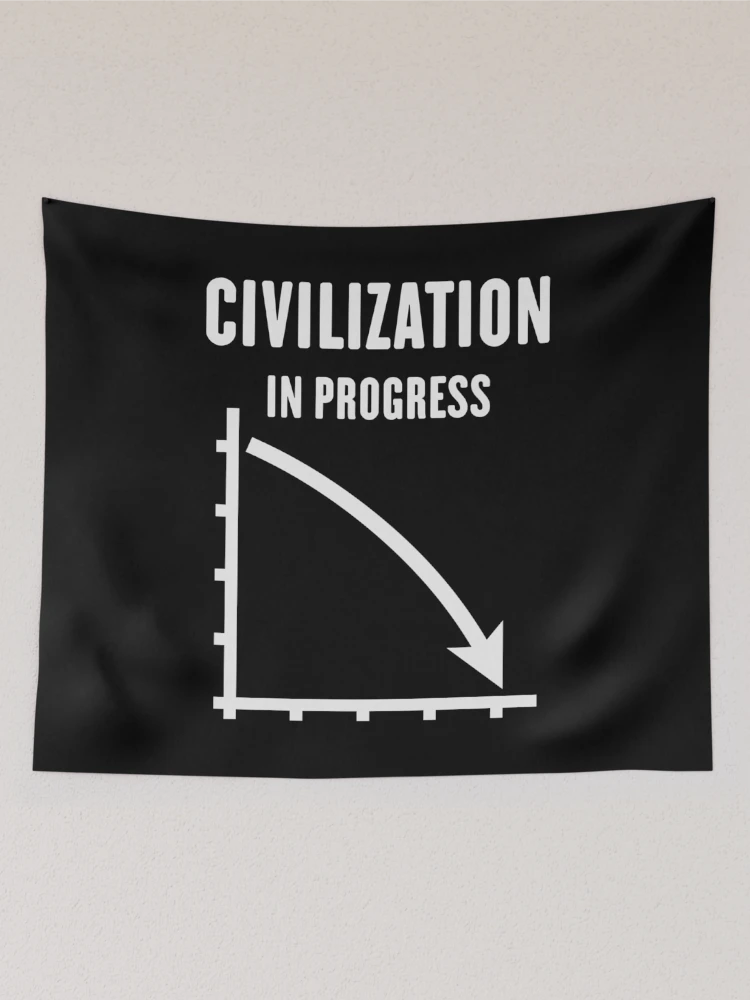 Thumbnail 2 of 3, Tapestry, Civilization In Progress (No Future / White) designed and sold by Roderix.