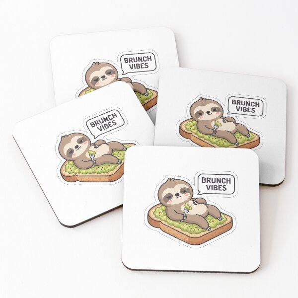 Item preview, Brunch Vibes Sloth - Avocado Toast Kawaii Sticker with Text designed and sold by SimpleP.