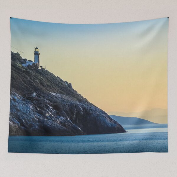 Item preview, Aegean Lighthouse in the Sunset designed and sold by Viv Thompson Photography .