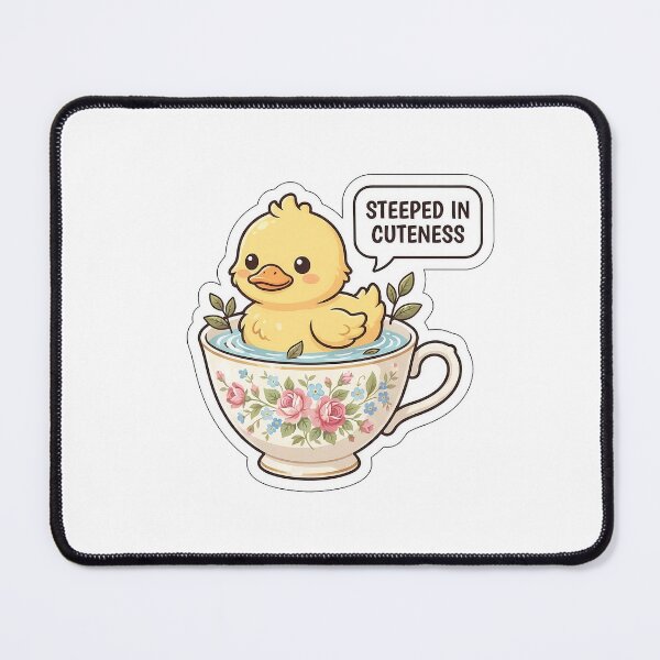 Item preview, Steeped in Cuteness - Cute Duck in Teacup Sticker with Text designed and sold by SimpleP.