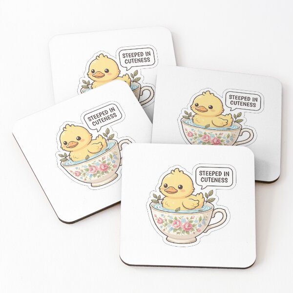 Item preview, Steeped in Cuteness - Cute Duck in Teacup Sticker with Text designed and sold by SimpleP.