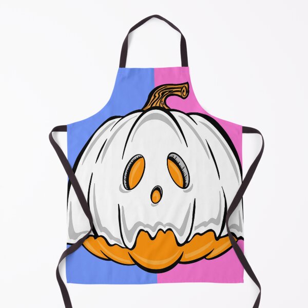 Item preview, Orange Pumpkin Ghost With pink and blue background designed and sold by missmann.