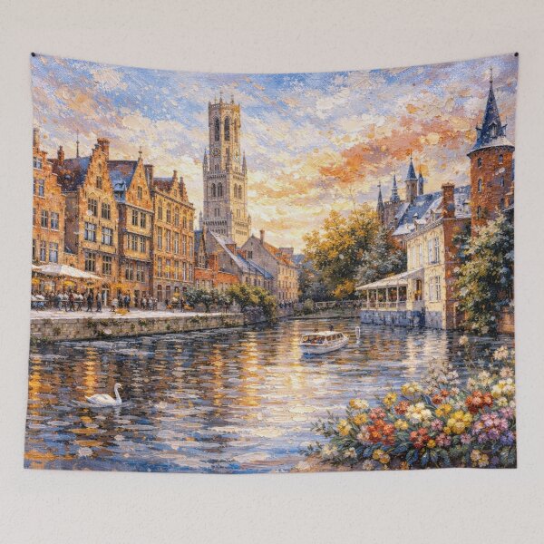 Item preview, A painting of Bruges, Belgium – A Beautiful City in Europe. designed and sold by GalleryKauffeld.