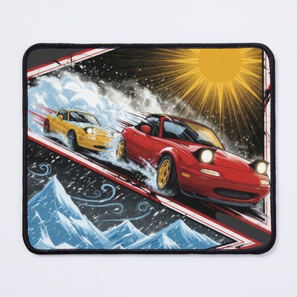 Item preview, Hot and Cold Miata Racing - Yellow and Red Miata NA Roadster designed and sold by MiataYougester.