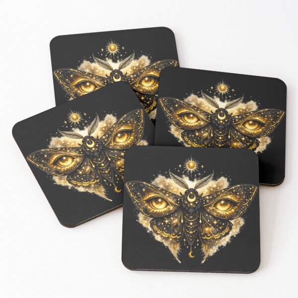 Item preview, Cosmic Mystic Moth – Golden Eyes of the Night designed and sold by TroviTutto.