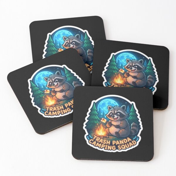 Item preview, Trash Panda Camping Squad Raccoon Campfire Art designed and sold by DailySparks.