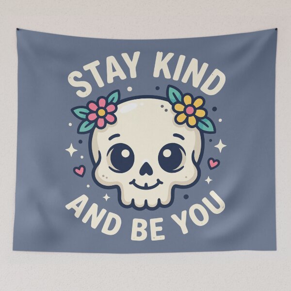 Item preview, Stay Kind and Be You Cute Floral Skull designed and sold by Amir Faysal.