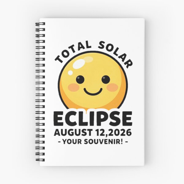 Item preview, For Astronomy Lover For Remembering a Big Event In a Smiling Mode : TOTAL SOLAR ECLIPSE AUGUST 12,2026 -YOUR SOUVENIR!- designed and sold by Giulivo Store Graphic.