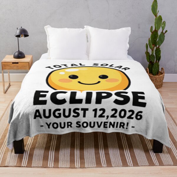 Item preview, For Astronomy Lover For Remembering a Big Event In a Smiling Mode : TOTAL SOLAR ECLIPSE AUGUST 12,2026 -YOUR SOUVENIR!- designed and sold by Giulivo Store Graphic.