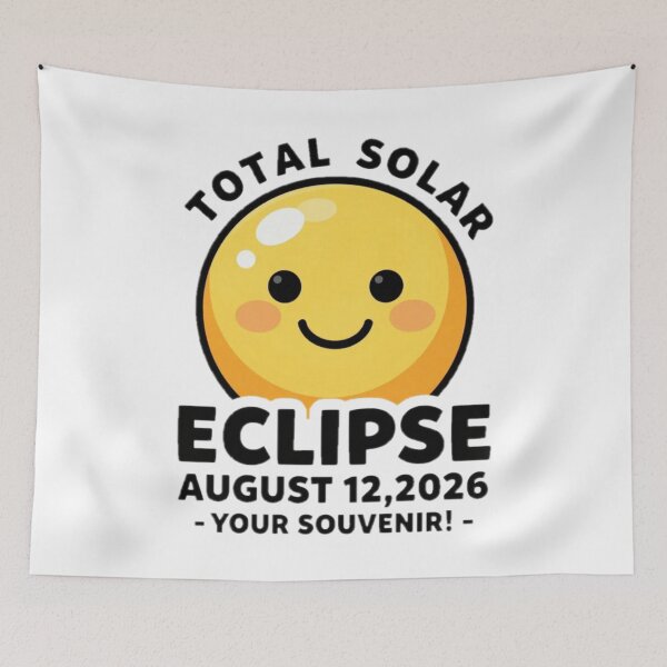 Item preview, For Astronomy Lover For Remembering a Big Event In a Smiling Mode : TOTAL SOLAR ECLIPSE AUGUST 12,2026 -YOUR SOUVENIR!- designed and sold by Giulivo Store Graphic.
