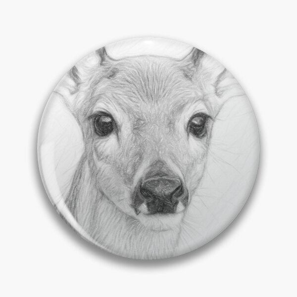 Item preview, Young Deer Pencil Sketch Portrait – Black and White Fawn Fine Art Drawing designed and sold by Leon Woods Pencil Art.