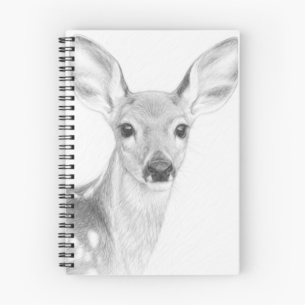 Item preview, Young Deer Pencil Sketch Portrait – Black and White Fawn Fine Art Drawing designed and sold by Leon Woods Pencil Art.