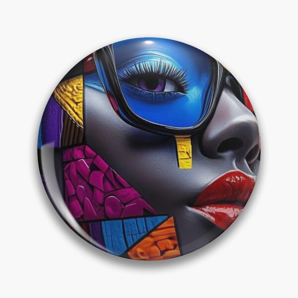 Item preview, Vibrant Cubist Woman Portrait with Mosaic Glasses designed and sold by ArhaanFashions.