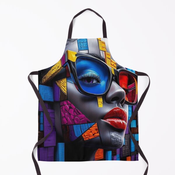Item preview, Vibrant Cubist Woman Portrait with Mosaic Glasses designed and sold by ArhaanFashions.