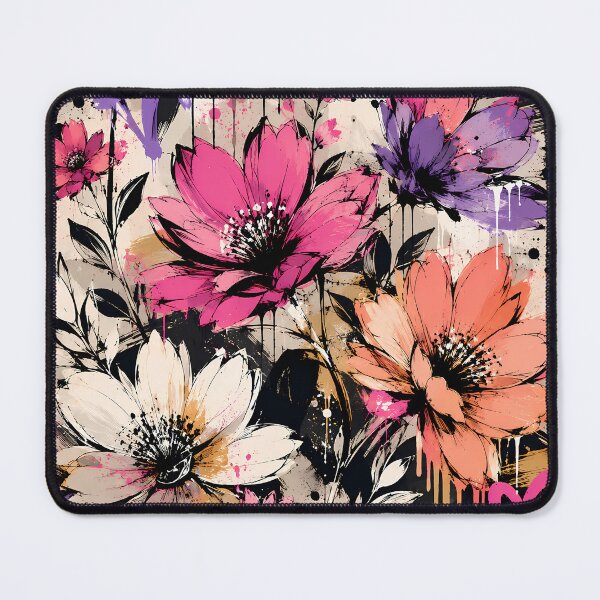 Item preview, Modern Floral Graffiti – Pink & Purple Abstract Flower Art | Bold Botanical Street Style designed and sold by Skama87.