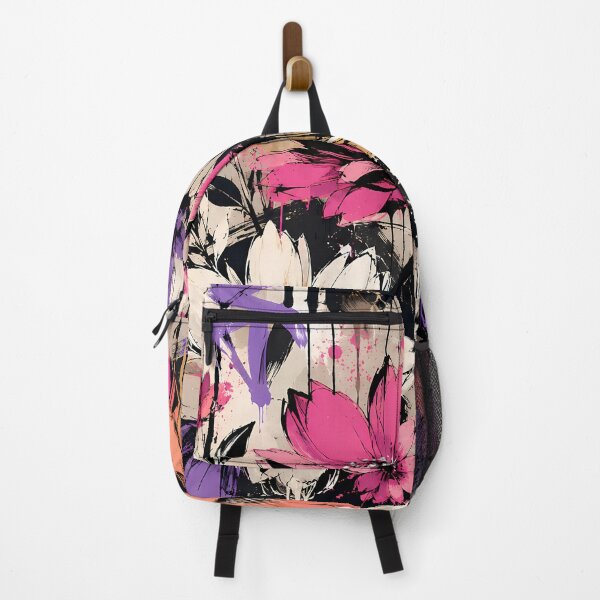 Item preview, Modern Floral Graffiti – Pink & Purple Abstract Flower Art | Bold Botanical Street Style designed and sold by Skama87.