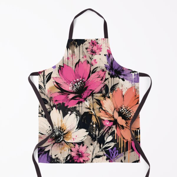 Item preview, Modern Floral Graffiti – Pink & Purple Abstract Flower Art | Bold Botanical Street Style designed and sold by Skama87.