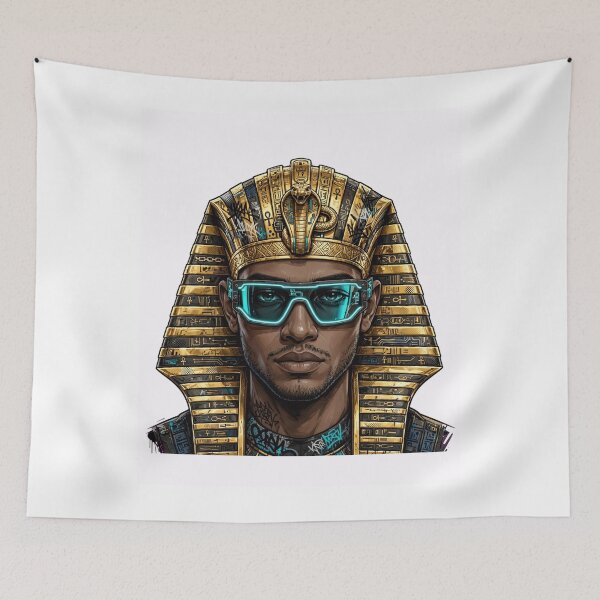 Item preview, Cyber Pharaoh Streetwear - Egyptian Vaporwave Art designed and sold by Fulaly.