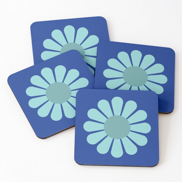 Item preview, Minimal Light Blue Retro Daisy Flower Power designed and sold by SolutionsArt.