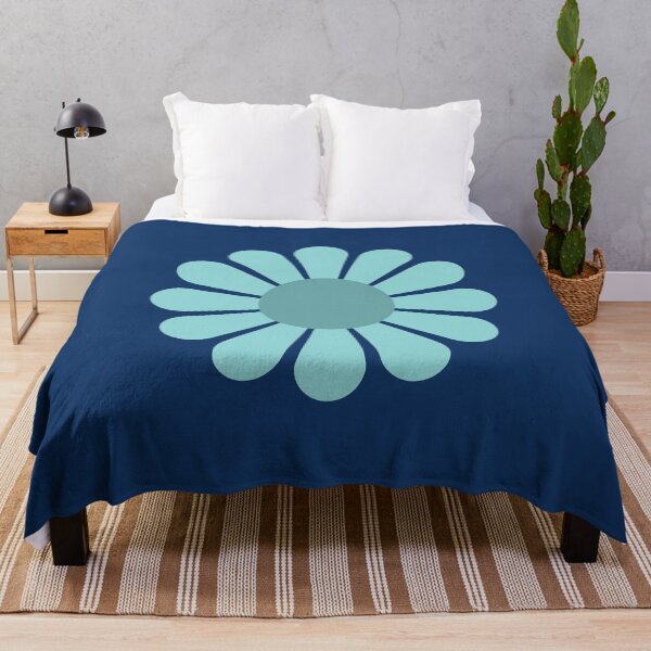 Item preview, Minimal Light Blue Retro Daisy Flower Power designed and sold by SolutionsArt.
