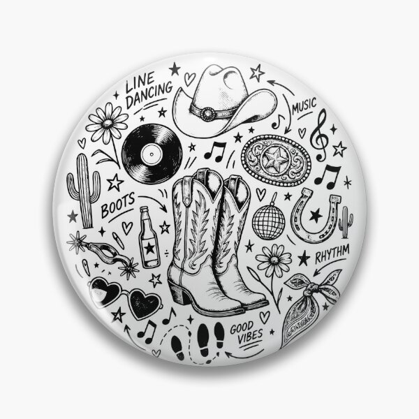 Item preview, A Night of Line Dancing Doodle Icon Back Print Custom Western Dance Line Dance designed and sold by ZIGLWORKS.