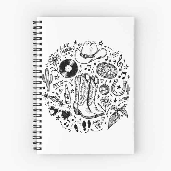 Item preview, A Night of Line Dancing Doodle Icon Back Print Custom Western Dance Line Dance designed and sold by ZIGLWORKS.